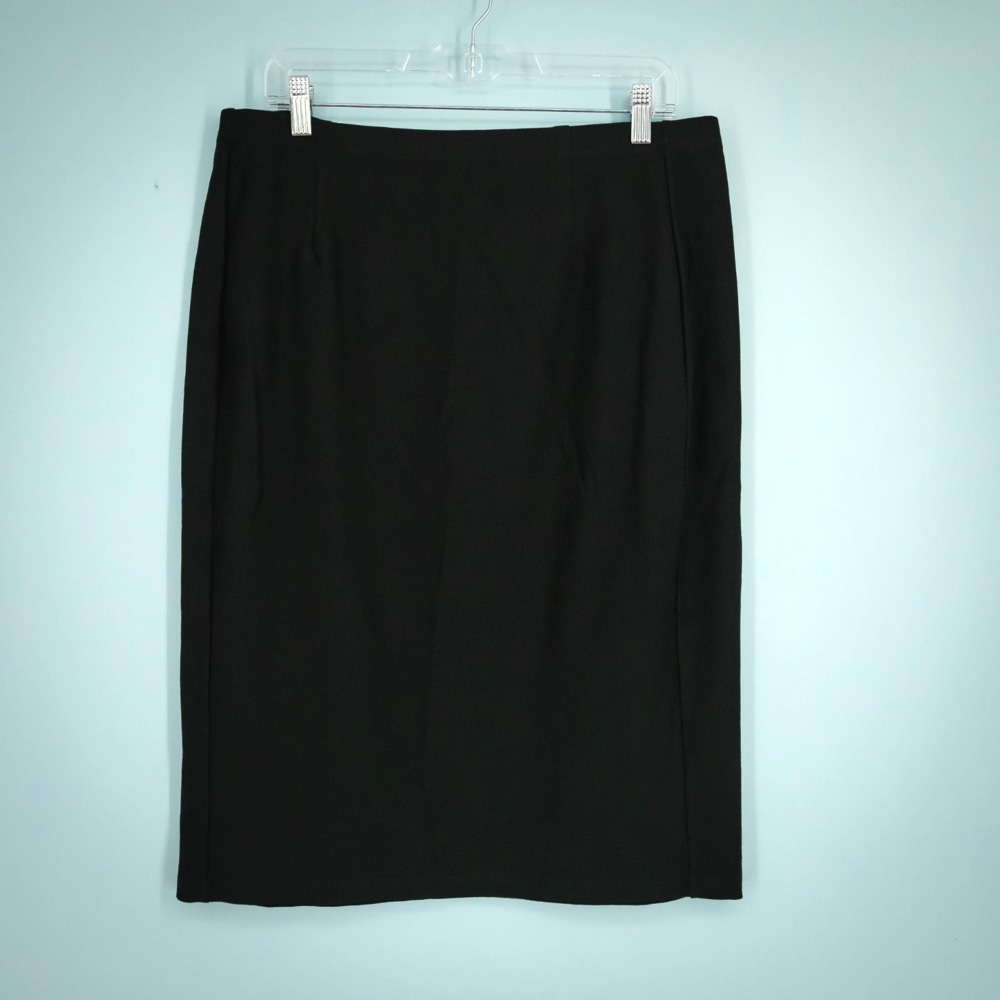 Eileen Fisher Size Large L Black System Pull On Knee Length Viscose Blend Knit S